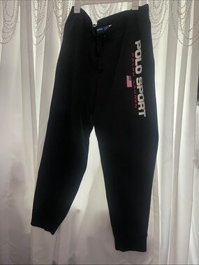 Polo Sports by Ralph Lauren Black Polo Sport Joggers with Vertical Logo